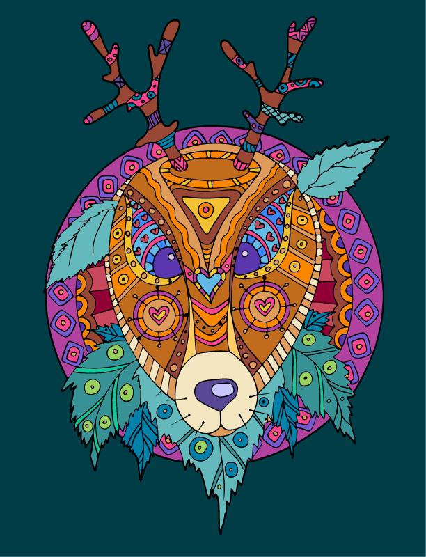 Deer with Tribal Pattern