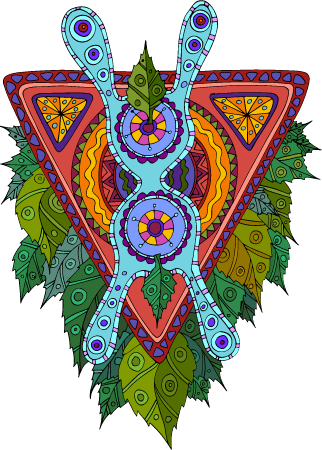 Mythical сreature with tribal pattern
