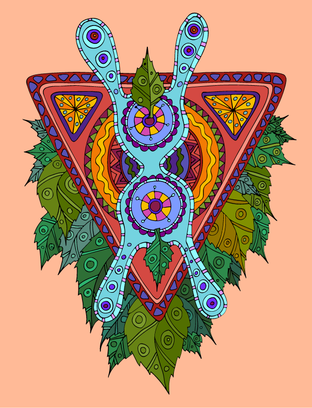 Mythical сreature with tribal pattern