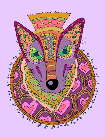 Wolf with Tribal Pattern