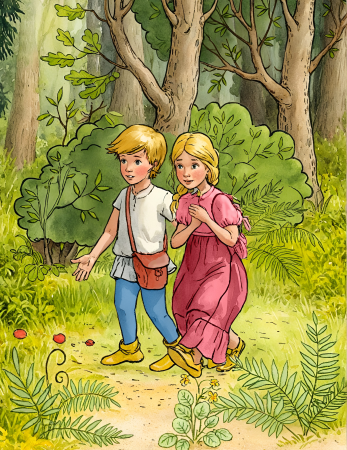 Hansel and Gretel in the forest