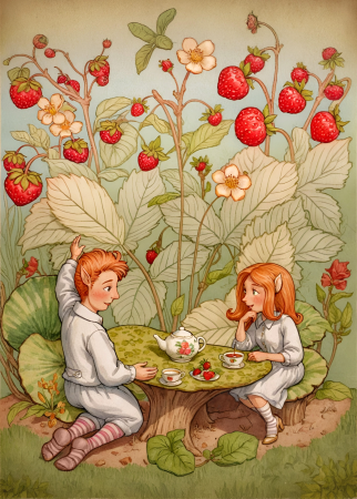 Strawberry Picnic In The Garden