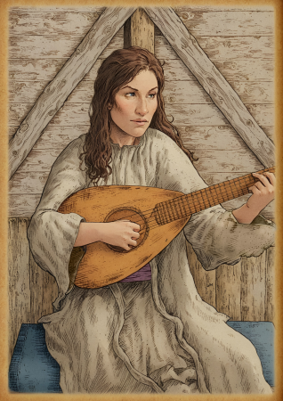 Minstrel Woman With Lute