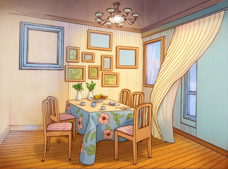 Floral Dining Room With Pastel Walls