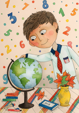 Boy Learning Geography (September)