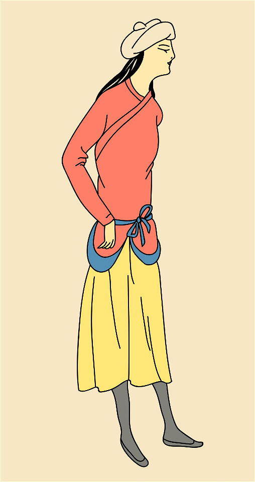 Persian woman wearing miniature from sultana's dress