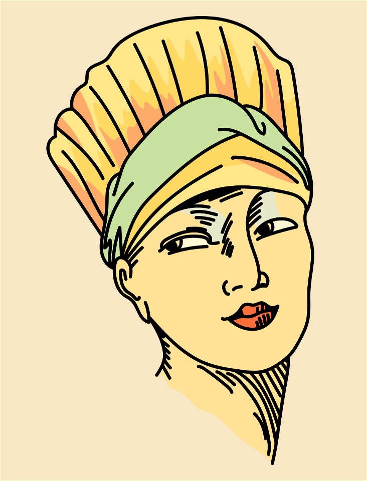 Coiffure of two stuffs draped differently