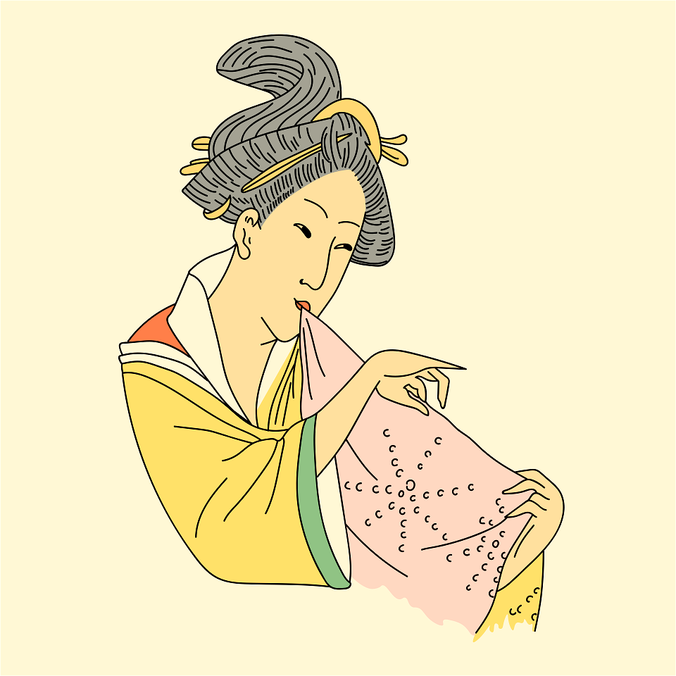 Japanese young woman's head