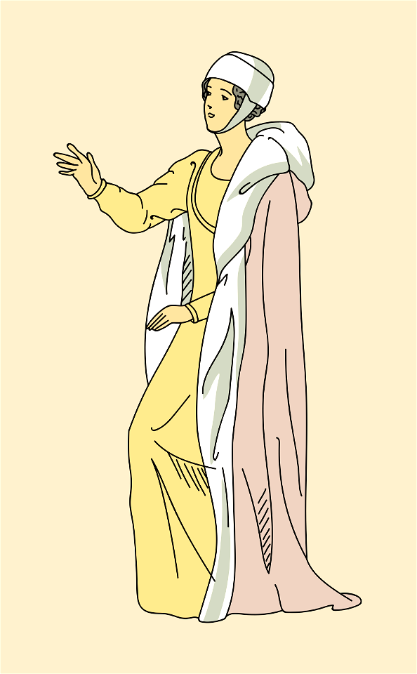 Lady's garment in the reign of Henry III of England (1250)