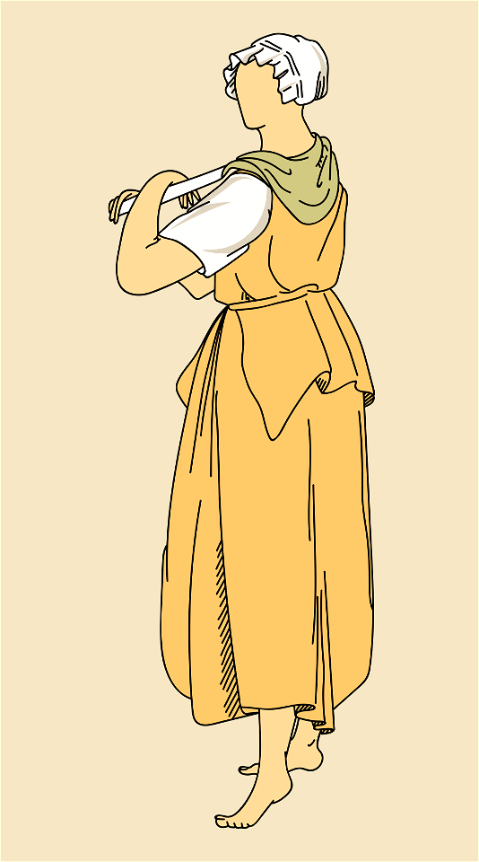 Young peasant woman wearing small sleeveless  tunic (1804)