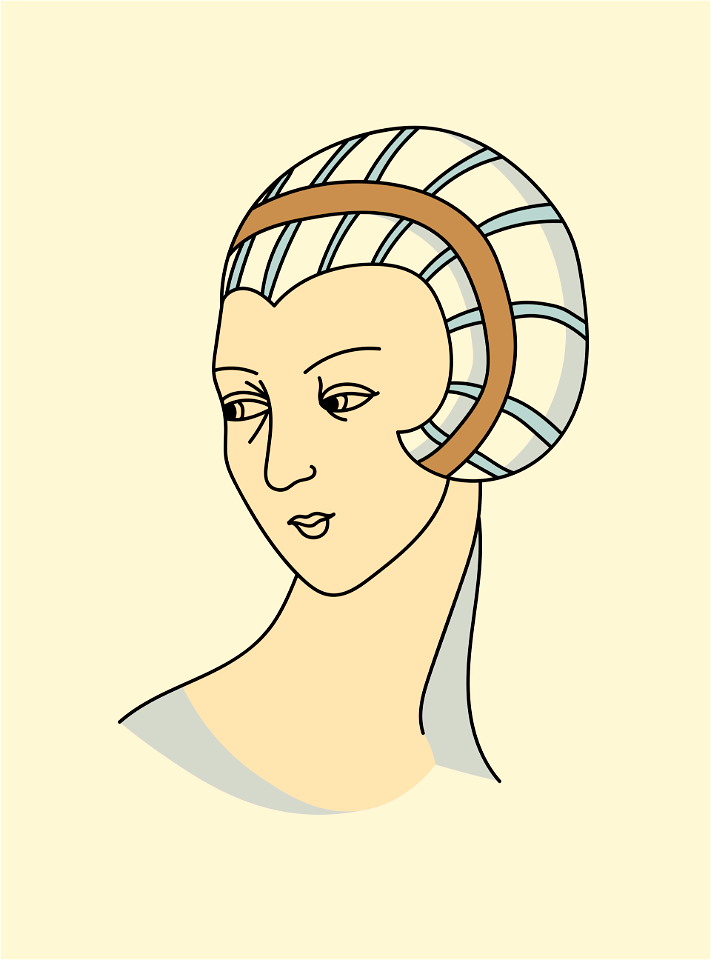 Headdress of a German operative's daughter going to church in summer