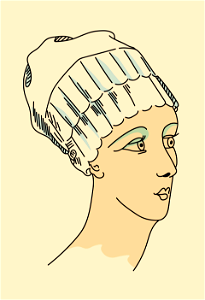 Wingaker woman's headdress of linen with two rows of pleats and one over the other (Sweden)