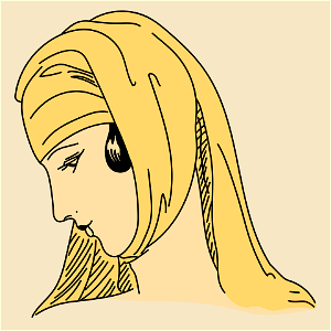 Bono headdress (Sardinia). Draped neckerchief passing under the chin and falling down behind