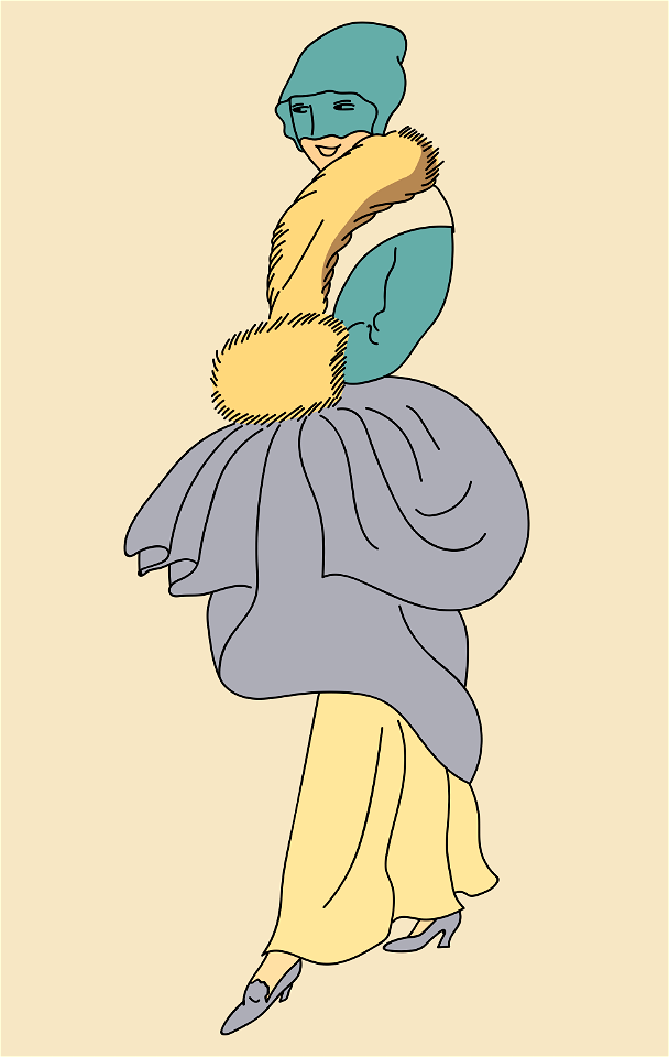 A winter visiting dress worn by a Society English woman in the reign of Charles I
