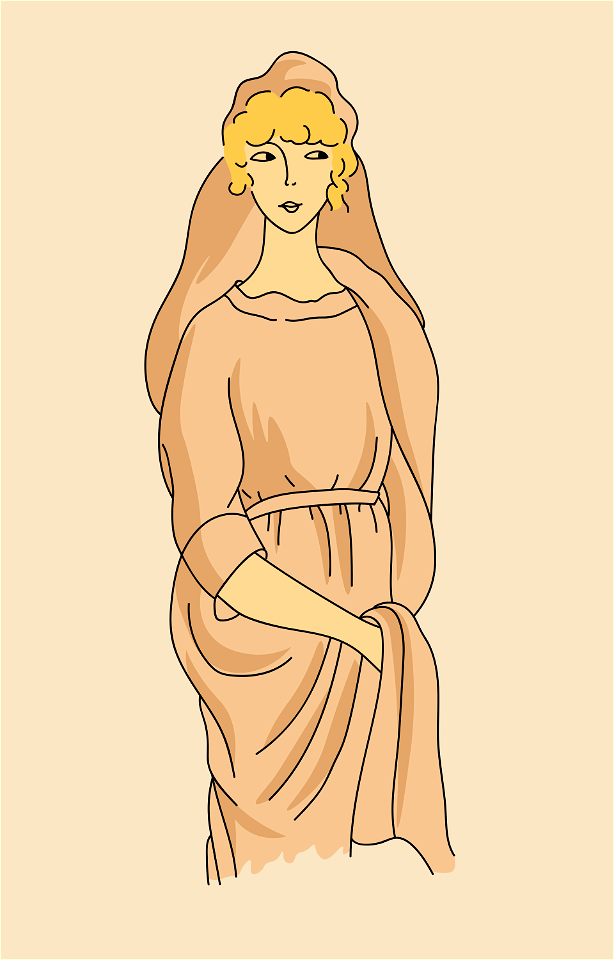 From Caesar to the Gallic Empire Robe of a Gallo-Roman lady. Veil covering the head and a loose robe of the same shade as the veil
