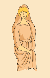 From Caesar to the Gallic Empire Robe of a Gallo-Roman lady. Veil covering the head and a loose robe of the same shade as the veil