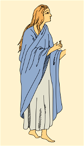Costume of a Gallic woman taken from an ancient bas-relief