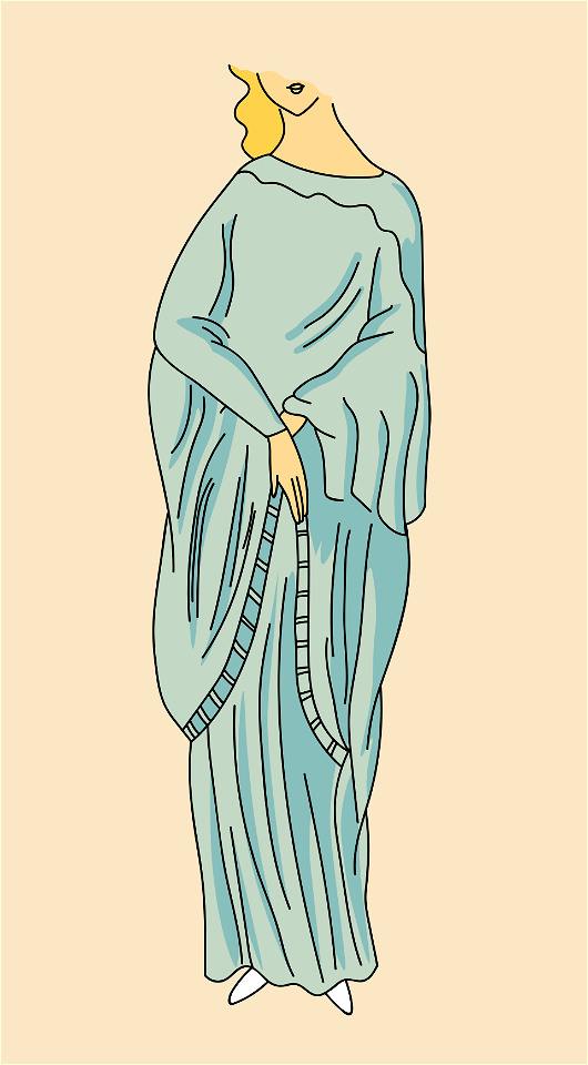 From the preaching of the Gospel to the days of the Franks and Huns. Costume of a Gallic lady or Cimbrian captive. Bright blue robe with loose folds