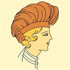 Headdress under Childebert I. (511-558). Brick red