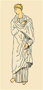 Costume of a Vestal Virgin in white veiling