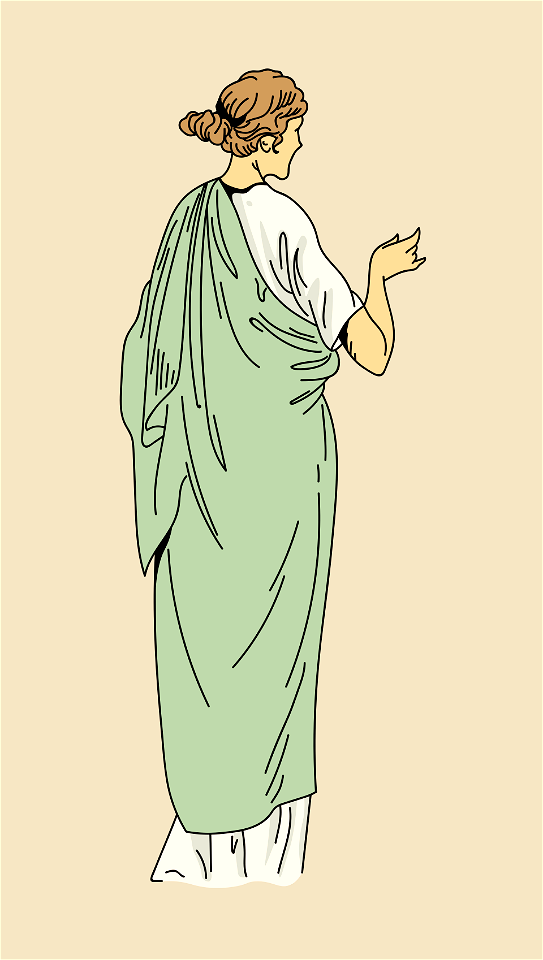 Garment thrown back over the shoulder