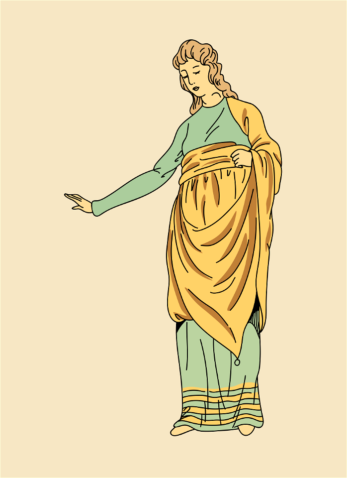 Short cloak rolled round the arm