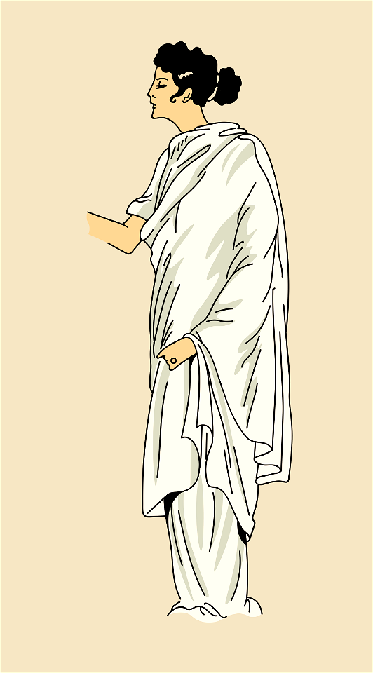Short square garment thrown back over the shoulder