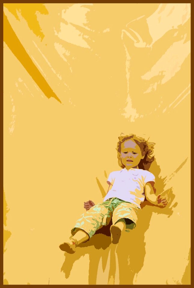 Inflatable bouncy yellow