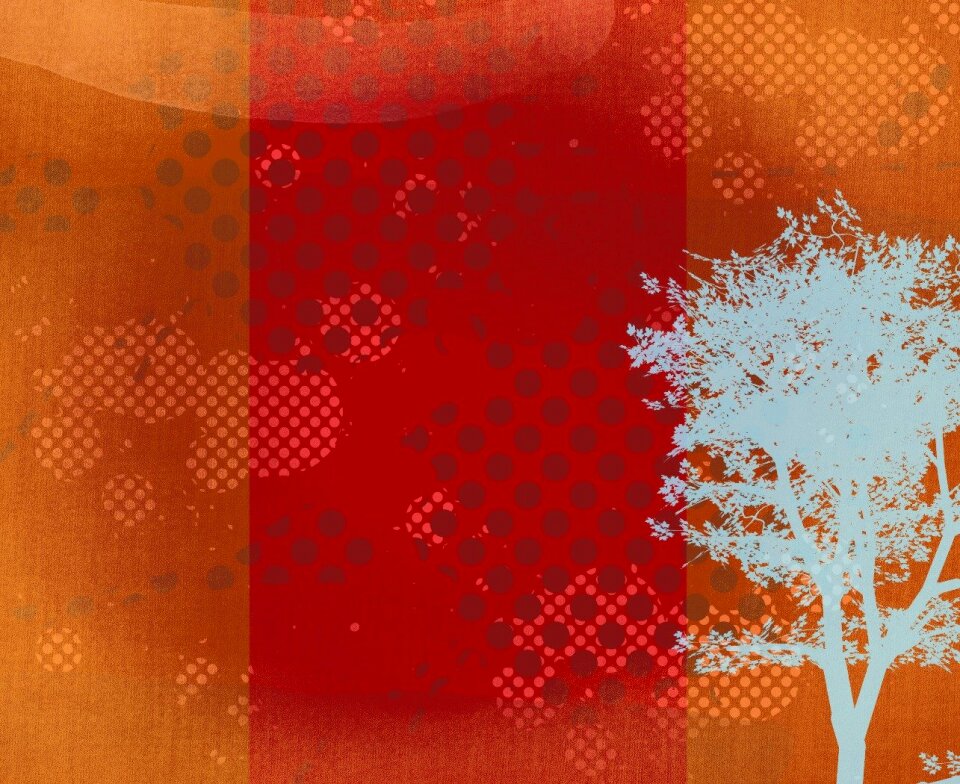 Blue tree halftone