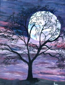 Night painting image