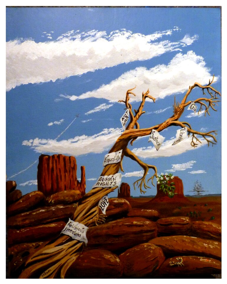 Modern art tree hope