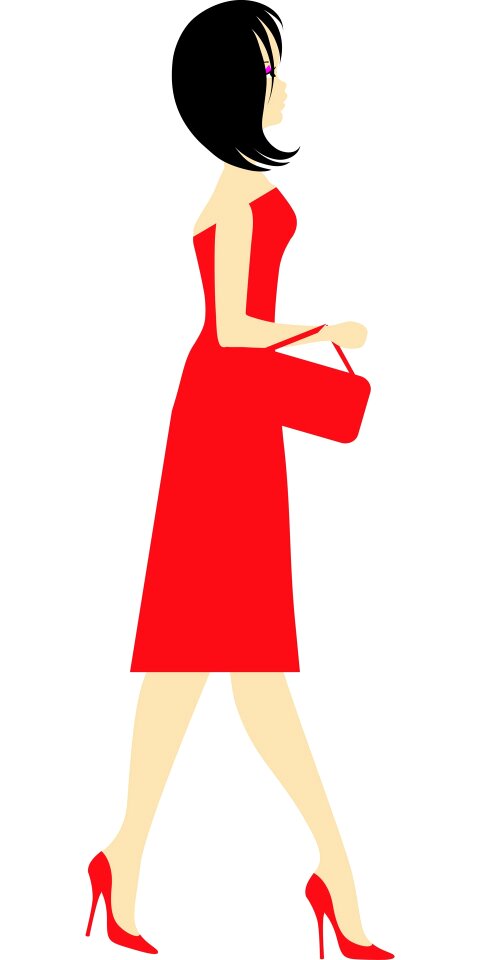 Lady red dress