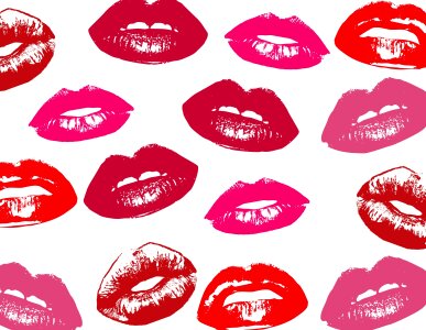 Pink lipstick mouth