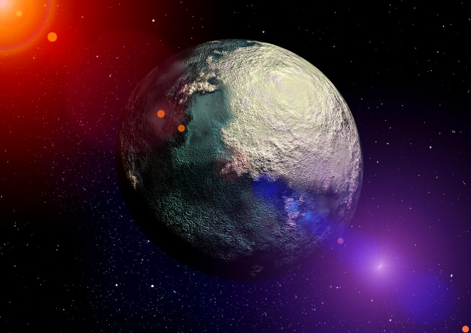 Lunar landscape darkness star