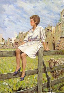 Woman fence nature