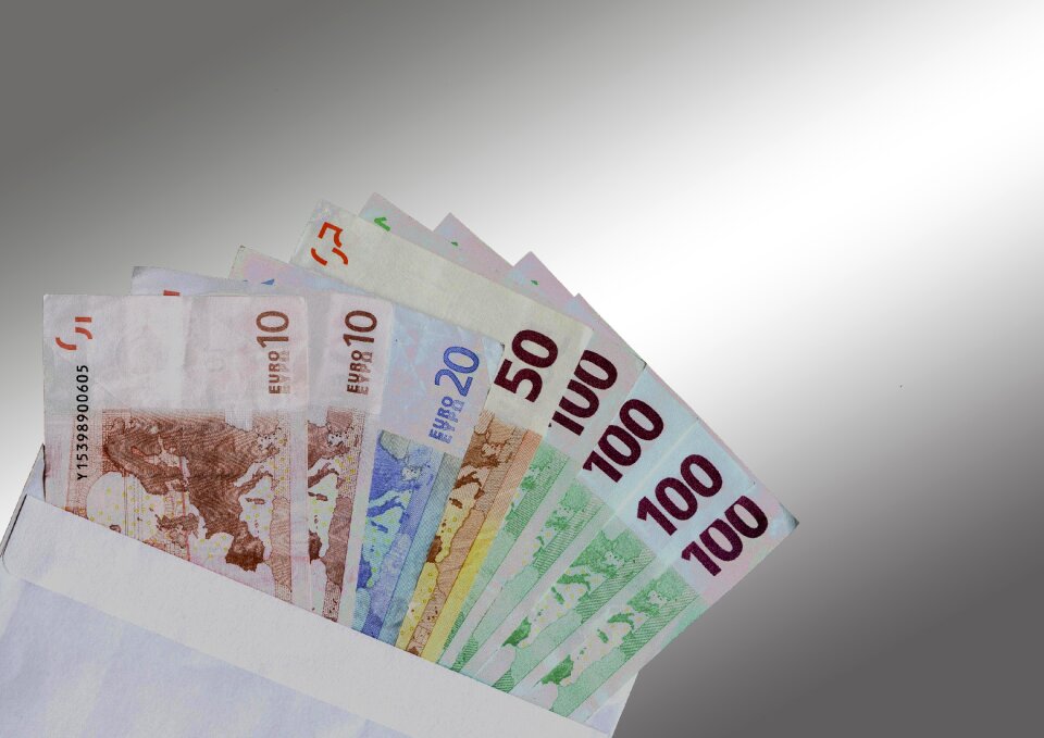 Currency euro sign dollar bill