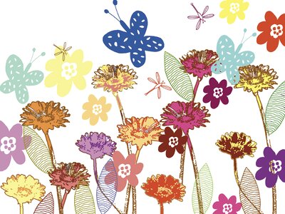 Flower meadow nature colorful