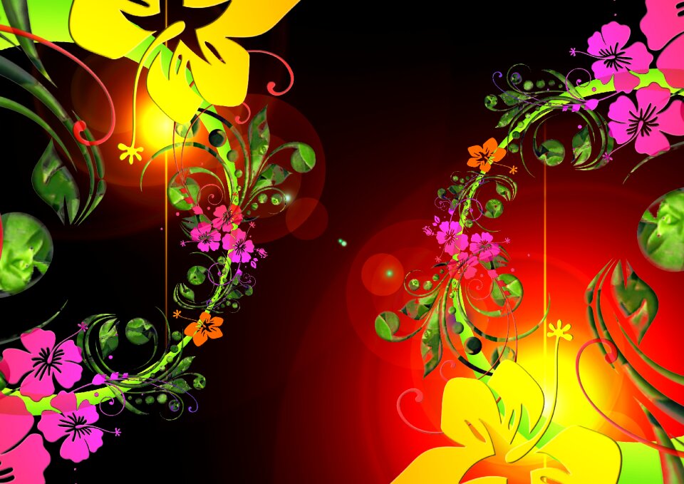 Leaves flora greeting card