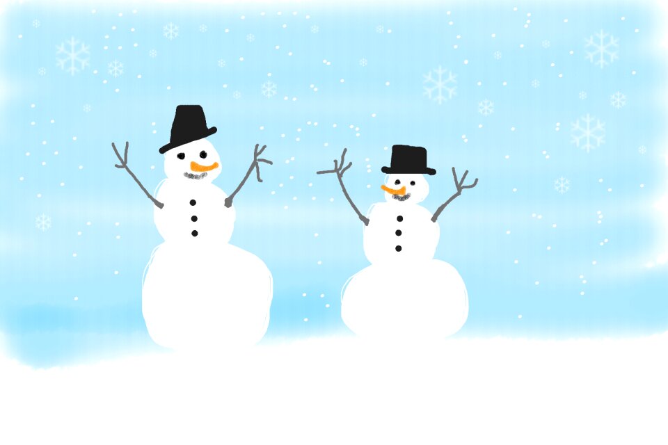 Winter children drawing Free illustrations