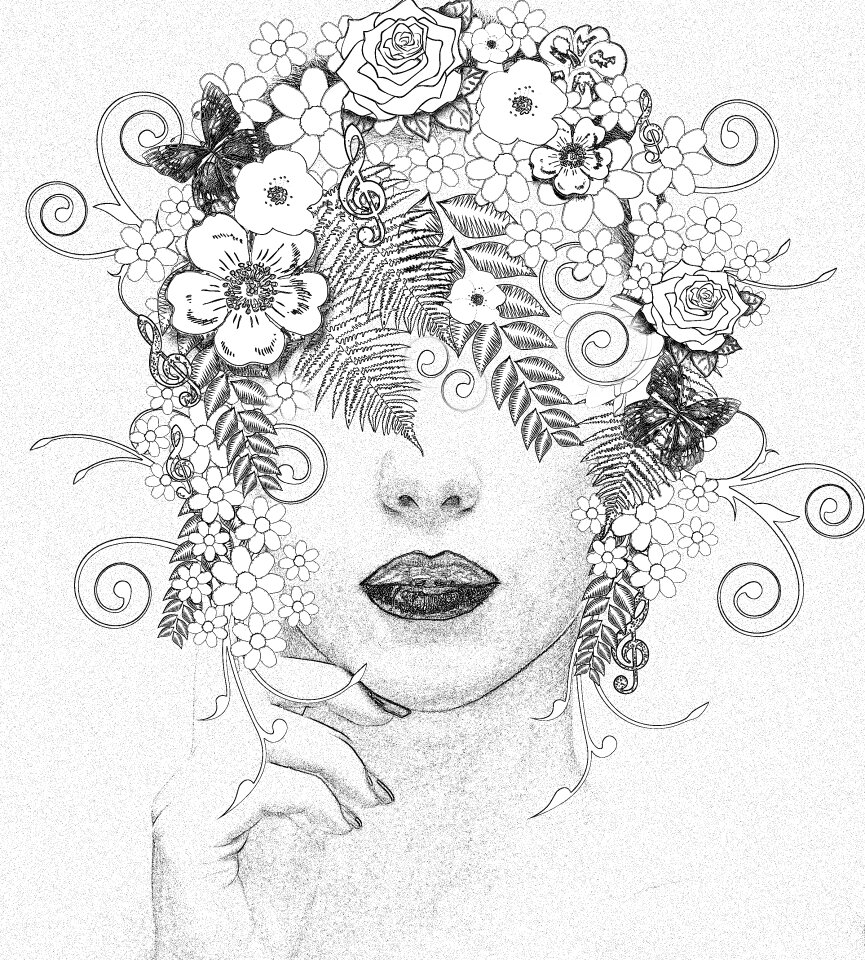 Woman posters flowers