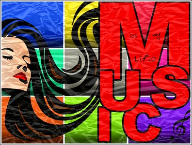 Swinging colorful poster