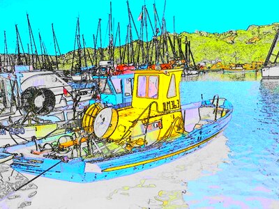 Boats marina sea