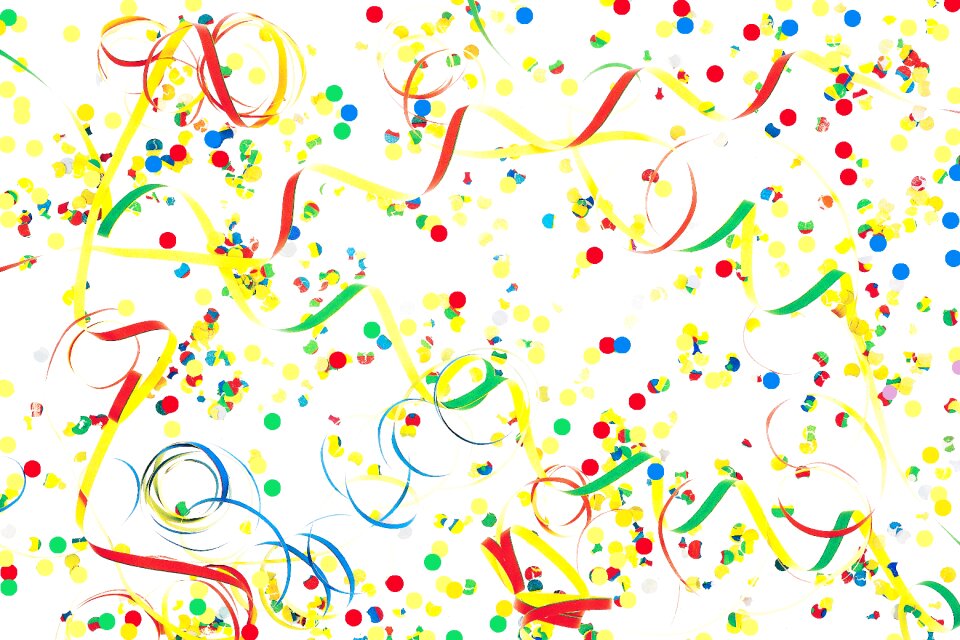 Colorful paper snakes ringed
