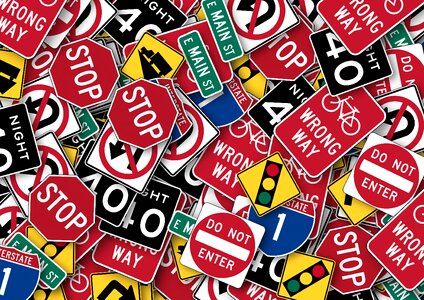 Shield stop street sign