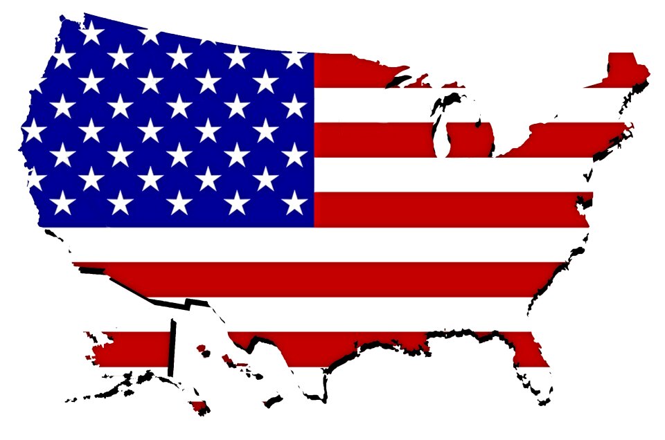 Isolated america outline