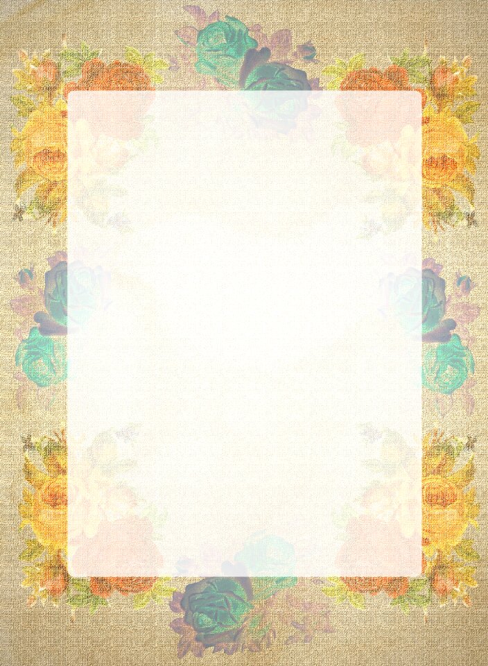 Antique floral orange