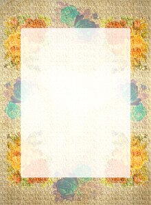 Antique floral orange