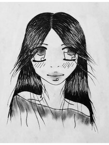Painting manga girl