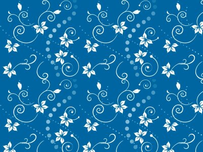 White flowers swirls