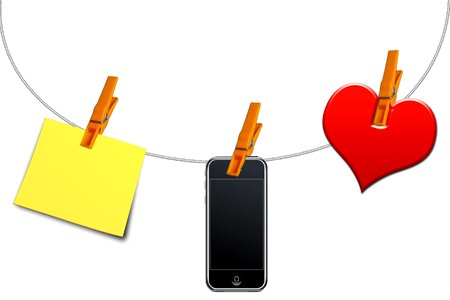 Mobile phone heart Free illustrations